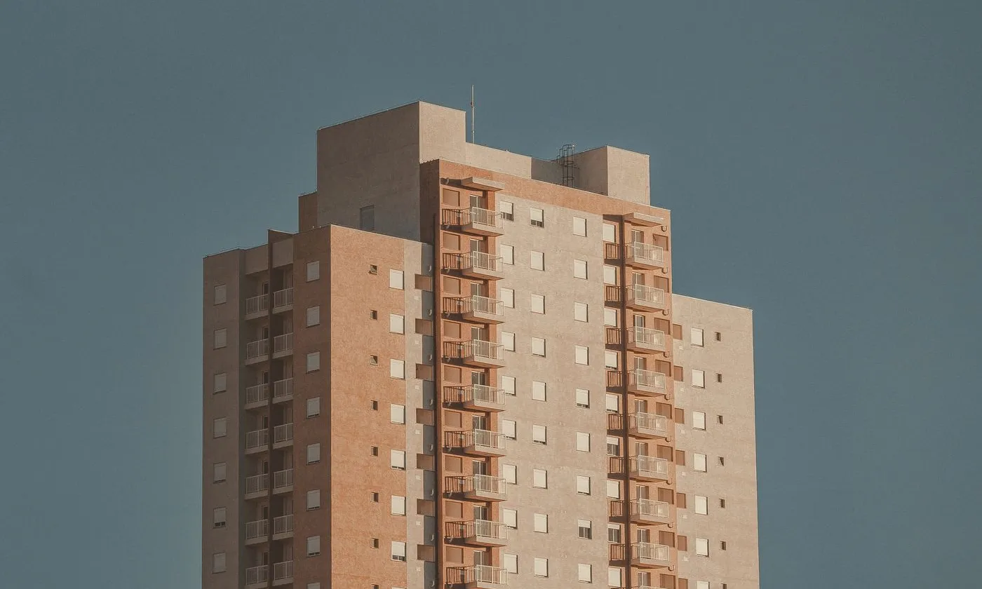 Exterior of a multistory residential apartment building